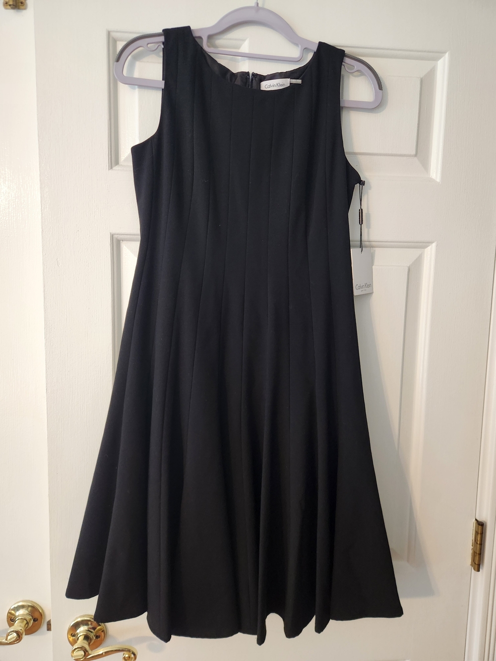 New Calvin Klein Little Black Dress Sleeveless A-Line Pleated Formal Work, 4P